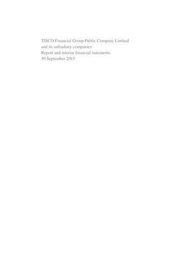 Thumbnail TISCO Financial Group Quarterly Report 2015-q3