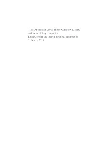 Thumbnail TISCO Financial Group Quarterly Report 2021-q1