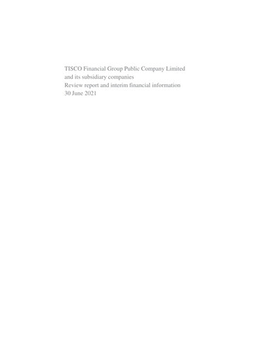 Thumbnail TISCO Financial Group Quarterly Report 2021-q2