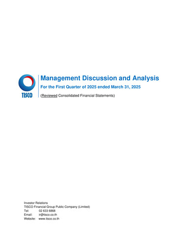 Thumbnail TISCO Financial Group Quarterly Report 2025-q1