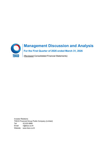 Thumbnail TISCO Financial Group Quarterly Report 2026-q1