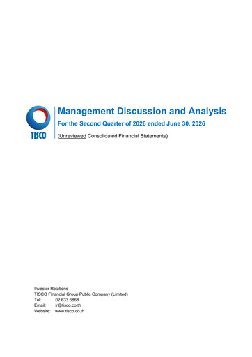 Thumbnail TISCO Financial Group Quarterly Report 2026-q2