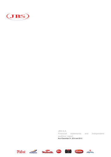 Thumbnail JBS N.V. Financial Statement 2014