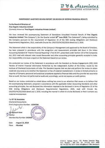 Thumbnail Fine Organics Quarterly Report 2018-q1