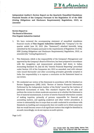 Thumbnail Fine Organics Quarterly Report 2021-q1