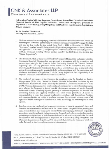 Thumbnail Fine Organics Quarterly Report 2025-q3