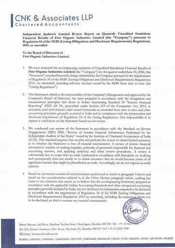 Thumbnail Fine Organics Quarterly Report 2026-q1