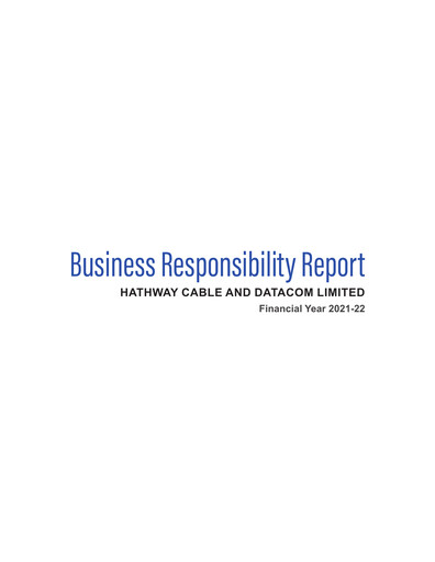Thumbnail Hathway ESG Report 2021-2022