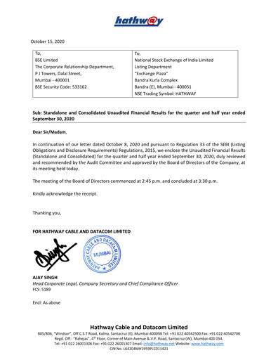 Thumbnail Hathway Quarterly Report 2020-q2