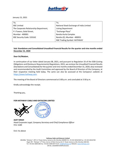 Thumbnail Hathway Quarterly Report 2020-q3