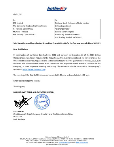 Thumbnail Hathway Quarterly Report 2021-q1