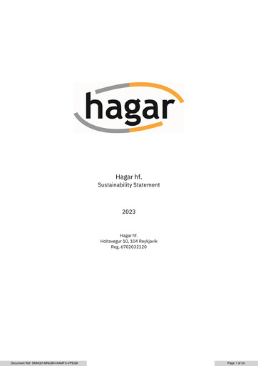 Thumbnail Hagar hf. Sustainability Report 2023
