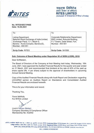 Thumbnail RITES
 Financial Statement 2020-2021