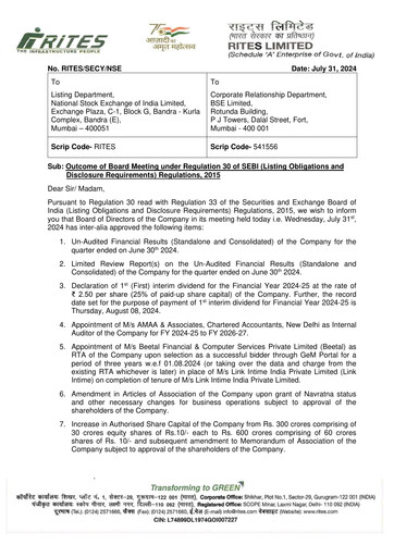 Thumbnail RITES
 Quarterly Report 2024-q1