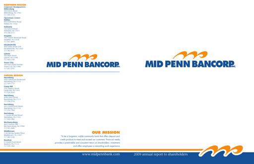 Vorschaubild Mid Penn Bancorp Jahresbericht 2009