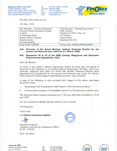 Thumbnail Finolex Industries Quarterly Report 2022-q4