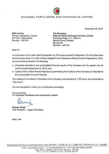 Thumbnail Chambal Fertilisers
 Half-year Report 2019-h1