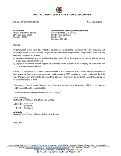 Thumbnail Chambal Fertilisers
 Half-year Report 2023-h1