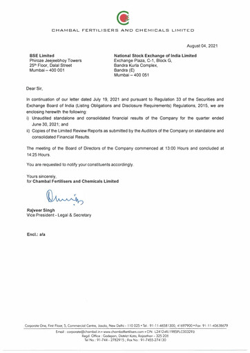 Miniature Chambal Fertilisers
 Rapport trimestriel 2021-q1
