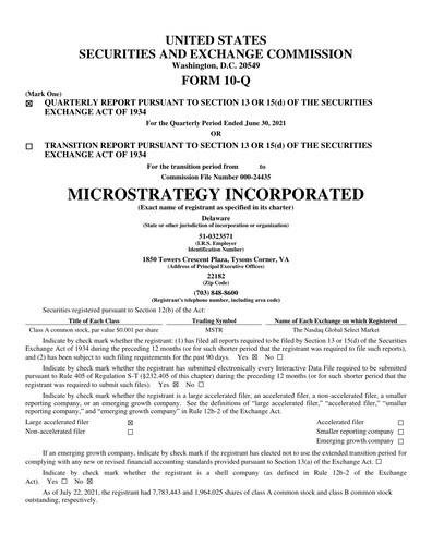 Thumbnail Strategy 
 (MicroStrategy) Quarterly Report 2021-q2