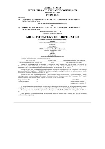 Thumbnail Strategy 
 (MicroStrategy) Quarterly Report 2024-q3