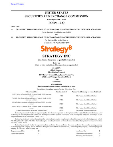 Thumbnail Strategy 
 (MicroStrategy) Quarterly Report 2026-q2