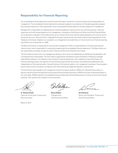 Vorschaubild Methanex Finanzmitteilung 2009