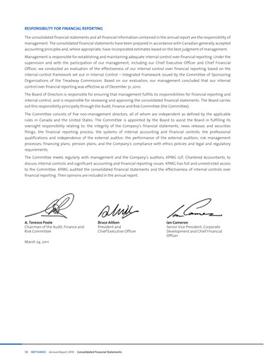 Vorschaubild Methanex Finanzmitteilung 2010