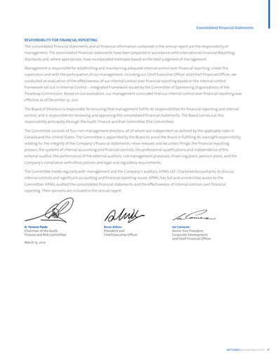 Vorschaubild Methanex Finanzmitteilung 2011