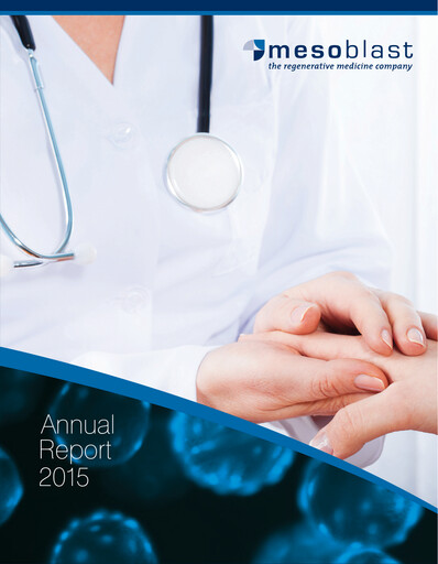 Miniature Mesoblast
 Rapport annuel 2015