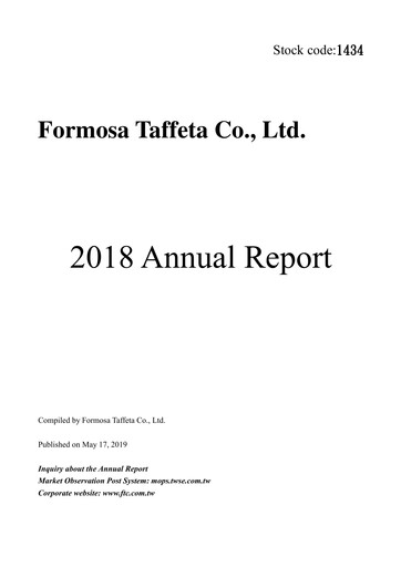 Vorschaubild Formosa Taffeta Jahresbericht 2018