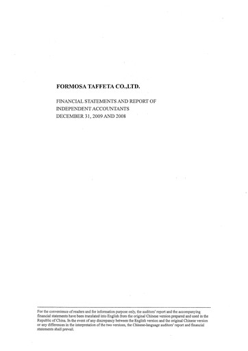 Thumbnail Formosa Taffeta Financial Statement 2009
