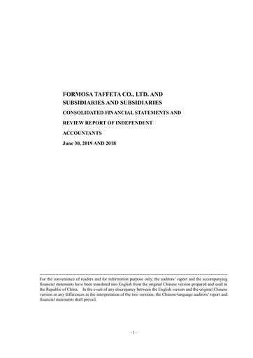 Thumbnail Formosa Taffeta Quarterly Report 2019-q2