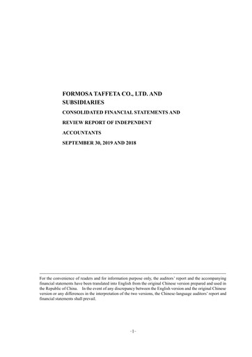 Thumbnail Formosa Taffeta Quarterly Report 2019-q3