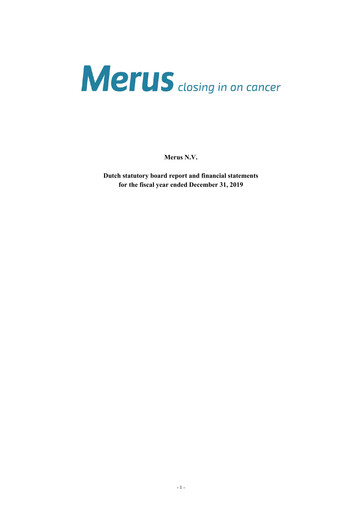 Thumbnail Merus Annual Report 2019