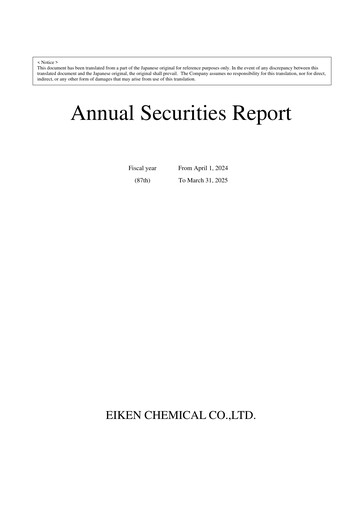 Thumbnail Eiken Chemical Annual Report fy2024