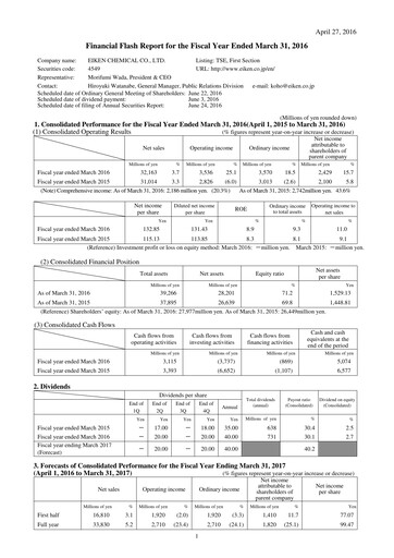 Thumbnail Eiken Chemical Financial Statement fy2015