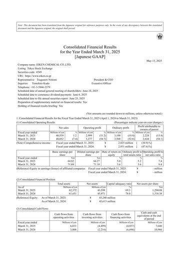 Thumbnail Eiken Chemical Financial Statement fy2025