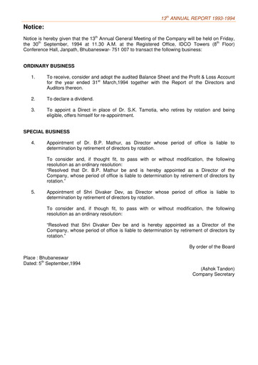 Thumbnail National Aluminum & Alloy Annual Report 1993-1994