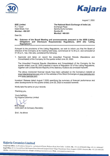 Thumbnail Kajaria Ceramics
 Quarterly Report 2020-q1