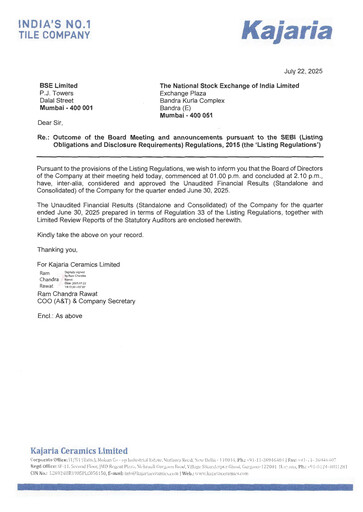 Thumbnail Kajaria Ceramics
 Quarterly Report 2025-q1