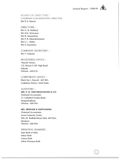 Thumbnail NLC India Annual Report 1998-1999