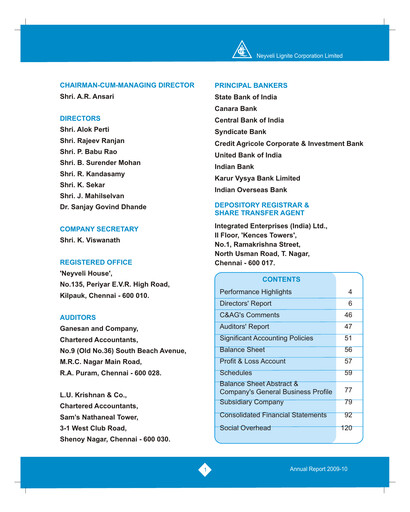 Thumbnail NLC India Annual Report 2009-2010