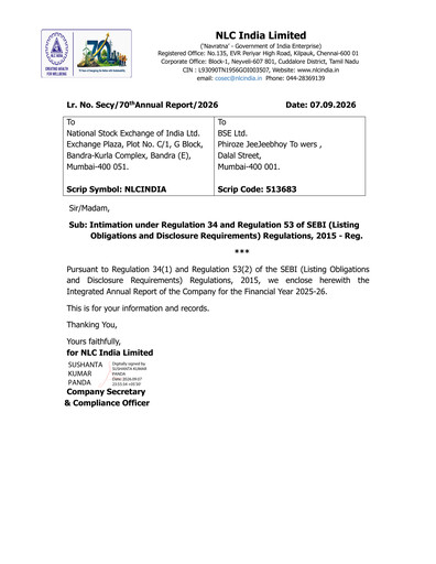 Thumbnail NLC India Annual Report 2025-2026