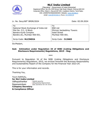 Thumbnail NLC India ESG Report 2023-2024