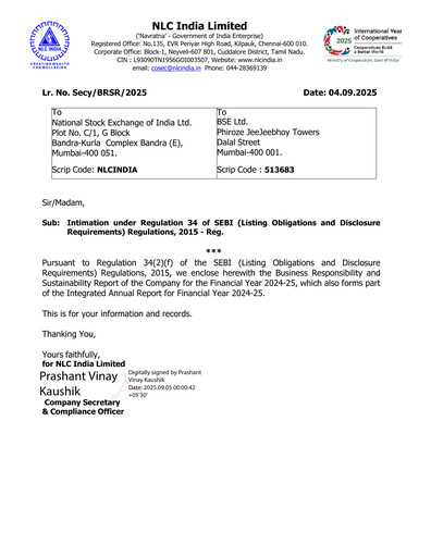 Thumbnail NLC India ESG Report 2024-2025