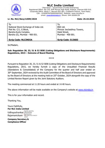 Thumbnail NLC India Quarterly Report 2024-q2