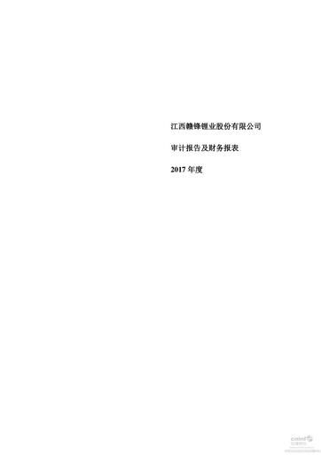 Thumbnail Ganfeng Lithium Financial Statement 2017