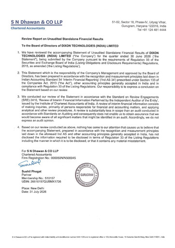 Thumbnail Dixon Technologies Quarterly Report 2026-q1