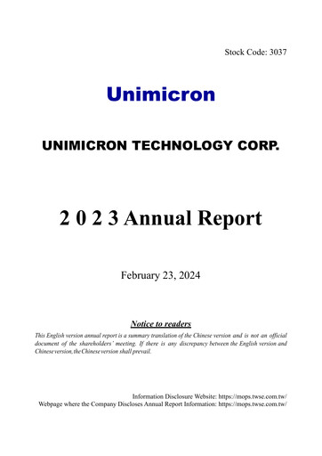 Thumbnail Unimicron Annual Report 2023
